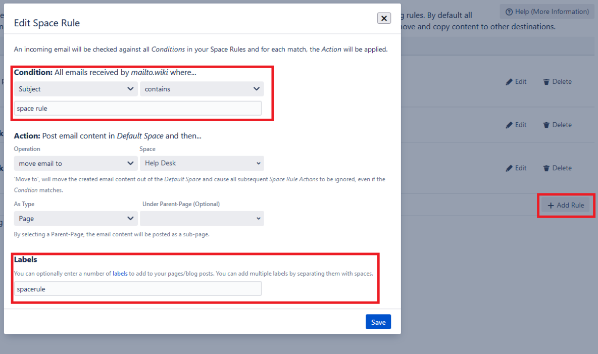 Implementierung eines einfachen E-Mail Helpdesks in Confluence